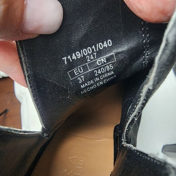 Zara Suede Leather Mix Stiletto Ankle Booties Black Size 6.5 (EU 37) - Picture 12 of 13